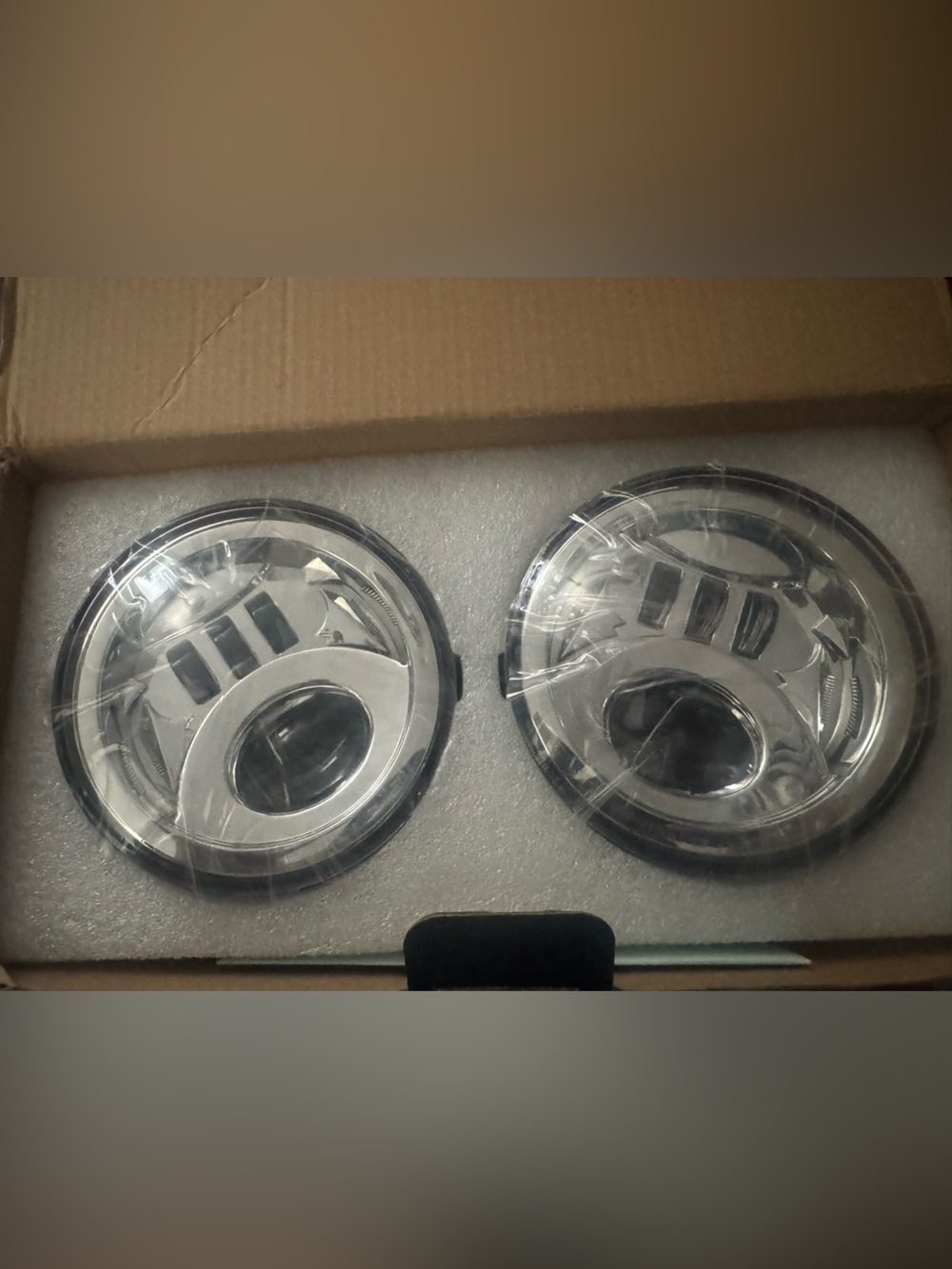 Pair of Round Clear LED Headlights